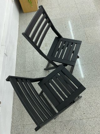 Juego de 2 Sillas Plegables de Madera Negras