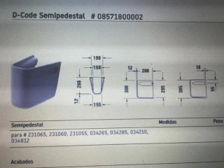 Lavabo de cerámica blanco con semipedestal