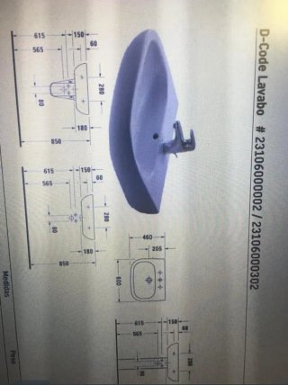 Lavabo de cerámica blanco con semipedestal