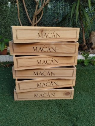 6 cajas de madera expositores y organización