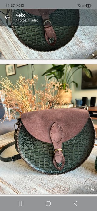 Bolso bandolera piel natural