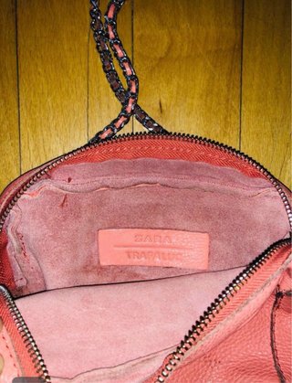 Bolso Piel Zara Coral