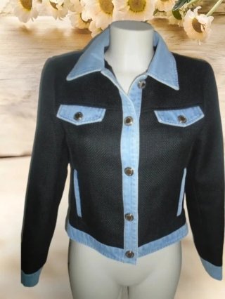 Chaqueta Morgan negra y azul T.36