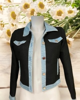 Chaqueta Morgan negra y azul T.36