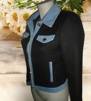 Chaqueta Morgan negra y azul T.36