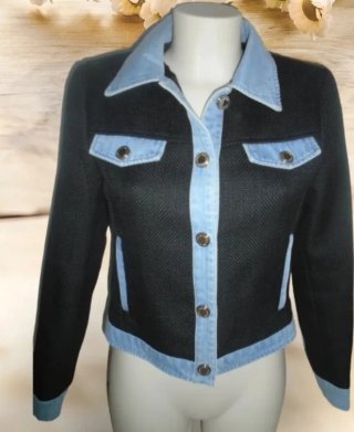 Chaqueta Morgan negra y azul T.36