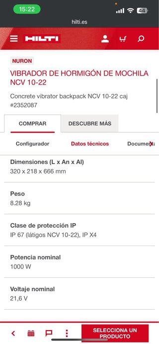 Hilti Vibrador de hormigón