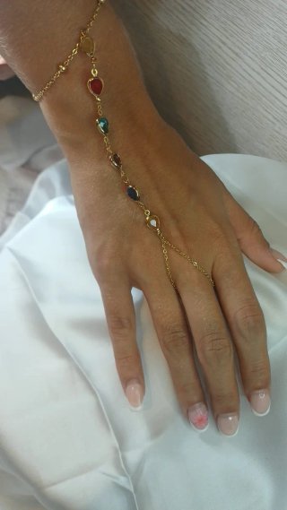 Pulsera de mano chapada en oro 18k