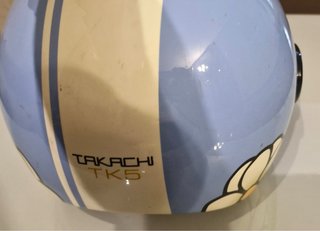 Casco Takachi Azul y Blanco con Pantalla