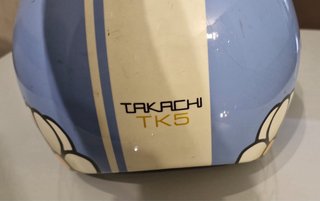 Casco Takachi Azul y Blanco con Pantalla
