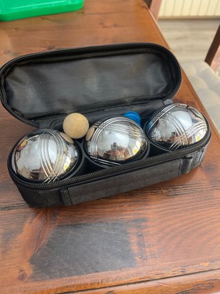 Juego de 3 bolas de petanca con accesorio
