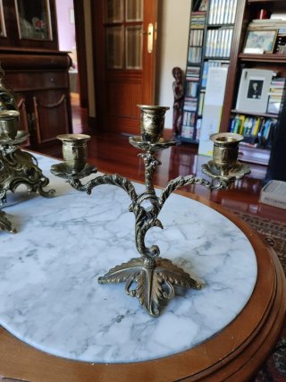 Reloj y Candelabros Bronce