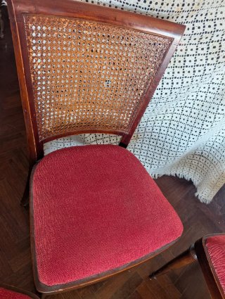Juego de 5 sillas de salón tapizadas