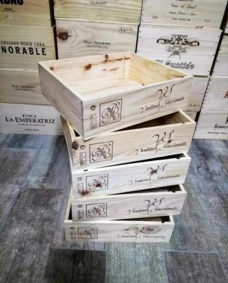 5 Bandejas Cajas Madera Multipropósito