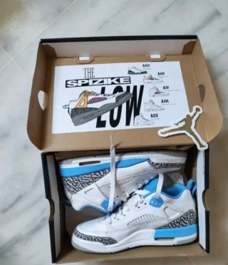 Jordan Spizike Low Azul y Blanco
