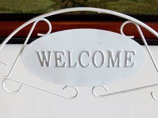 Cesta Decorativa Vime com Suporte Welcome