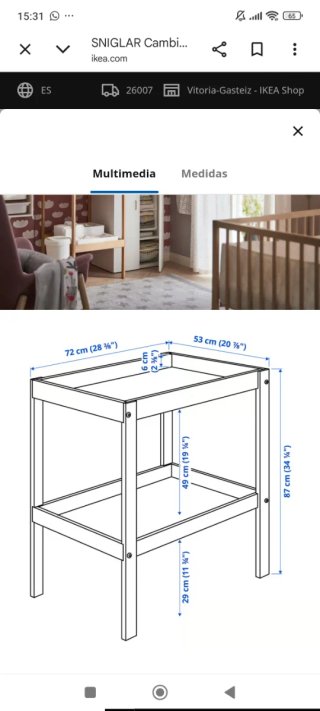 Cambiador Ikea SNIGLAR
