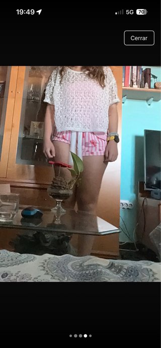 Camiseta encaje playera blanca talla única
