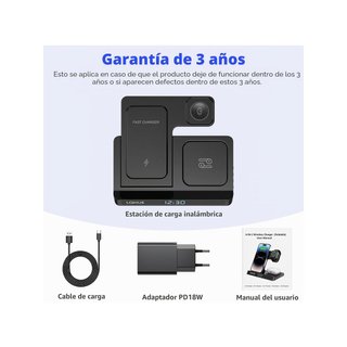 Cargador inalámbrico 4 en 1 para iPhone y Watch