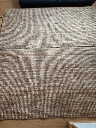 Dos Alfombra de yute natural beige y marrón