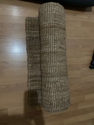 Dos Alfombra de yute natural beige y marrón