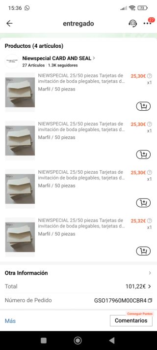 Sobres para invitaciones de boda
