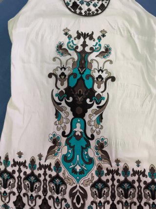 Vestido blanco estampado mujer