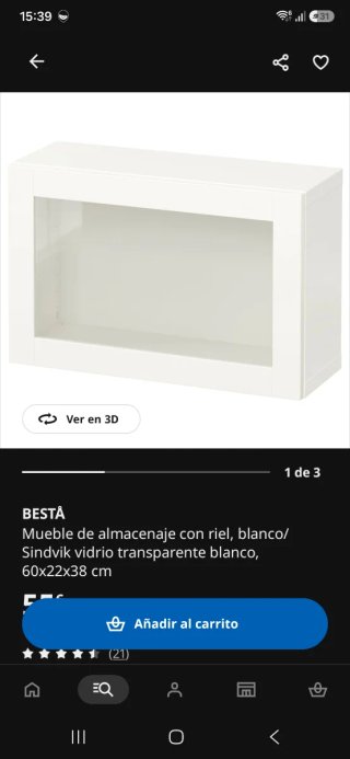 Puerta cristal SINDVIK 60x38 cm