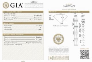 Diamante Natural GIA 0,43 ct H VVS1