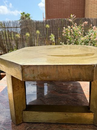 Mesa de centro madera y latón Arte España
