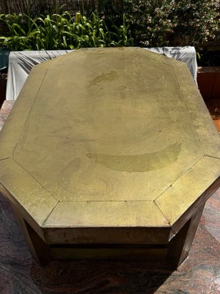 Mesa de centro madera y latón Arte España