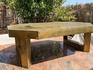 Mesa de centro madera y latón Arte España