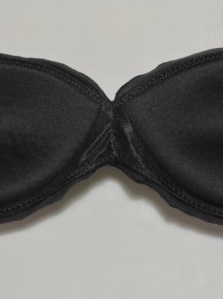 Top de Biquini Negro sin tiras -  Bandeau Fruncido