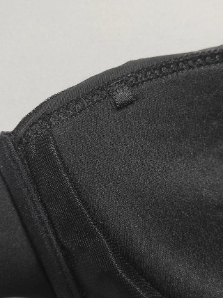 Top de Biquini Negro sin tiras -  Bandeau Fruncido