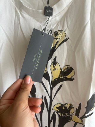 Maglietta MARNI bianca con fiori gialli taglia M