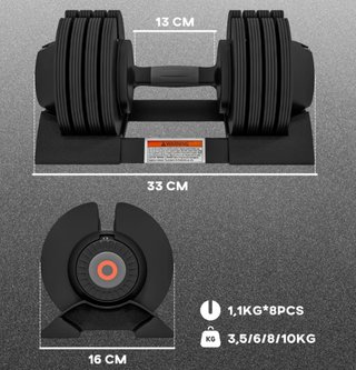 Mancuerna Ajustable 4 en 1 10 kg