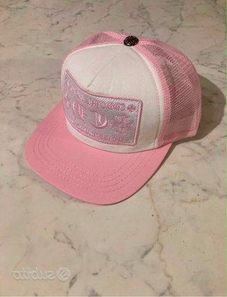 Cappello Trucker Chrome Hearts Rosa Bianco