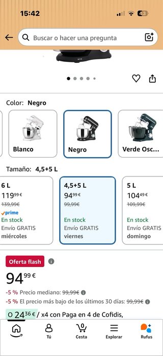 Batidora amasadora negra