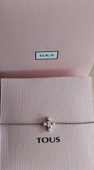 Pulsera Tous Plata Oso Perlas. Con joyero