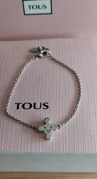 Pulsera Tous Plata Oso Perlas. Con joyero