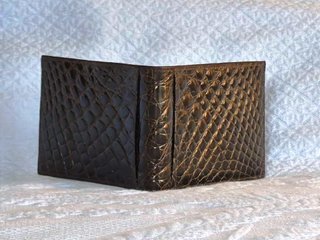 Portafoglio Vintage Coccodrillo Marrone