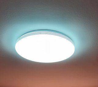 Plafón LED Redondo Plata y Blanco