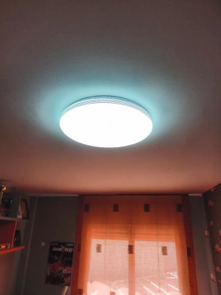 Plafón LED Redondo Plata y Blanco