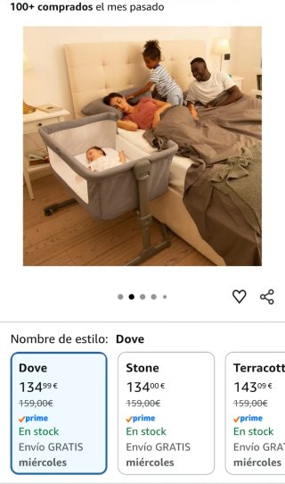 Cuna colecho Chicco para bebé
