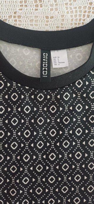 Vestito H&M fantasia geometrica nero/bianco taglia