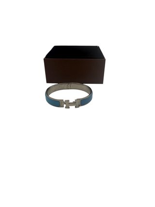 Pulsera Hermès Clic H Azul y Dorada
