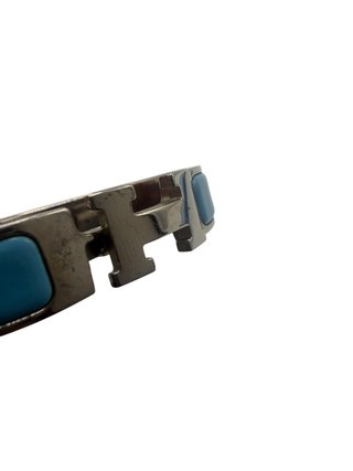 Pulsera Hermès Clic H Azul y Dorada