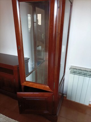 Vitrina de madera y cristal