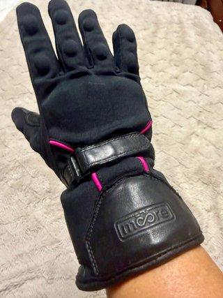 Guantes Moto Moore Mujer Talla M Negro/Rosa