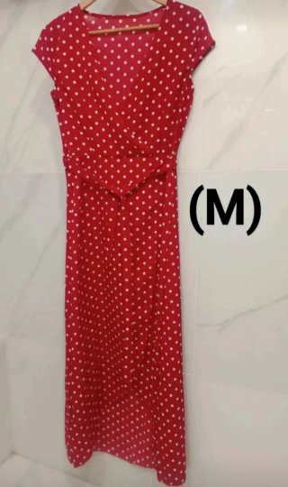 NUEVO Vestido rojo lunares talla M